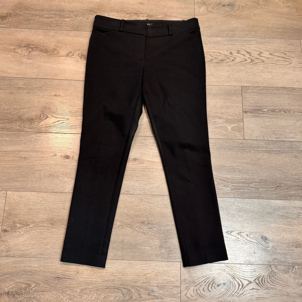 LOFT Petite Marisa Black Straight Leg Pants Size 4 P Comfort Stretch Office